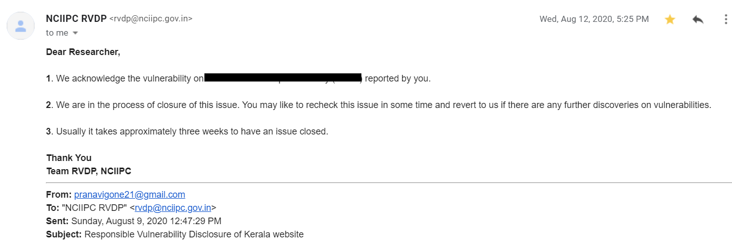 Kerala Website Vulnerability